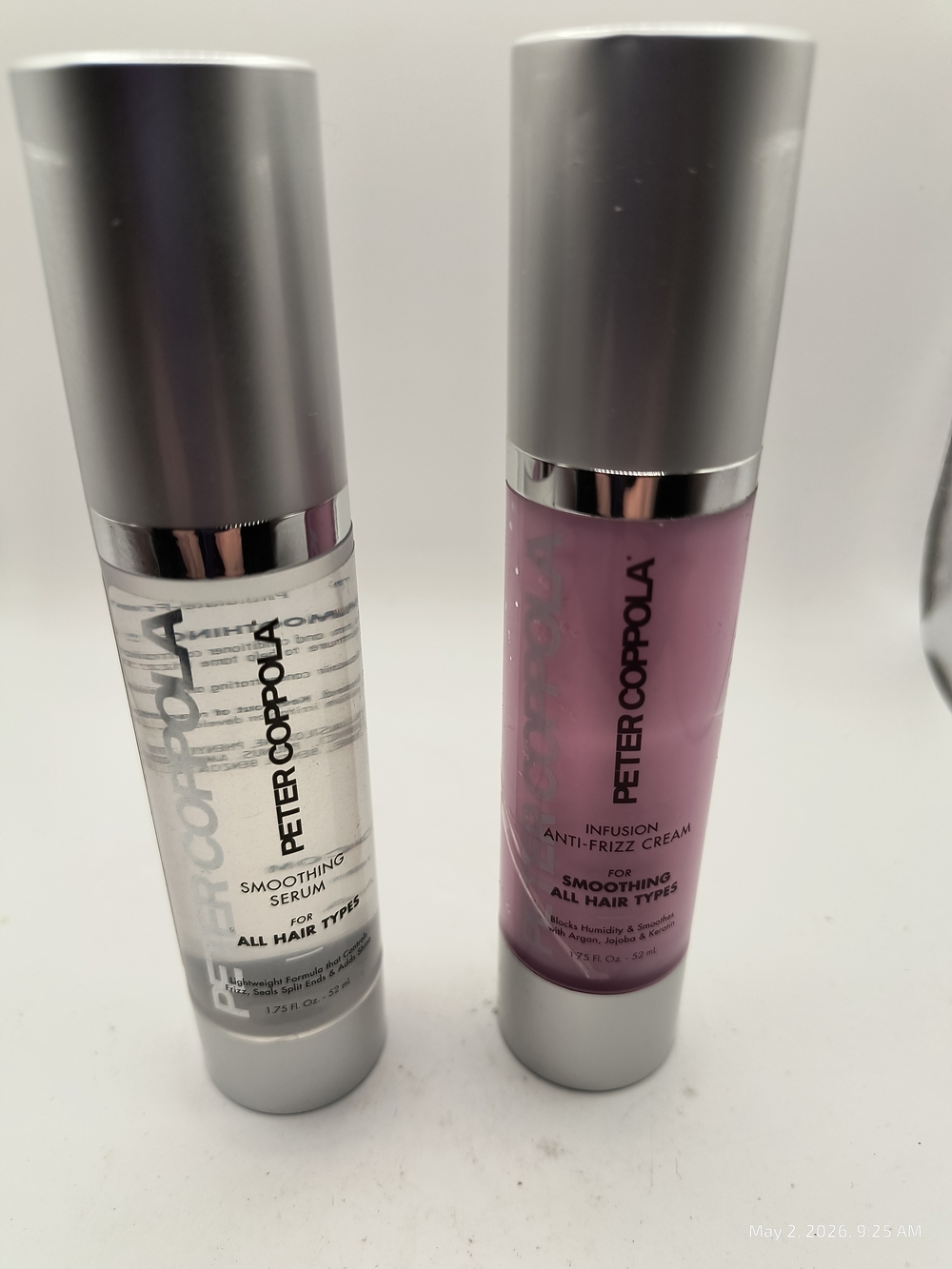 PETER COPPOLA Smoothing Hair Serum & Anti-Frizz Cream 1.75oz Each Unused